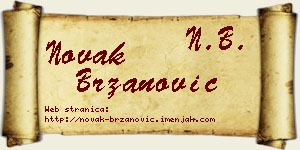 Novak Brzanović vizit kartica